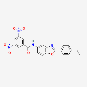 molecular formula C22H16N4O6 B11782260 N-(2-(4-Ethylphenyl)benzo[d]oxazol-5-yl)-3,5-dinitrobenzamide 