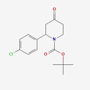 molecular formula C16H20ClNO3 B11782268 tert-Butyl 2-(4-chlorophenyl)-4-oxopiperidine-1-carboxylate 