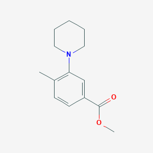 molecular formula C14H19NO2 B11782283 Methyl 4-methyl-3-(piperidin-1-yl)benzoate 