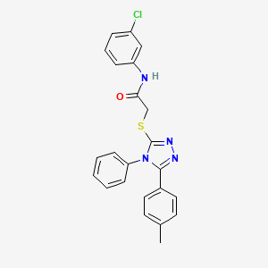 molecular formula C23H19ClN4OS B11782317 N-(3-Chlorophenyl)-2-((4-phenyl-5-(p-tolyl)-4H-1,2,4-triazol-3-yl)thio)acetamide 