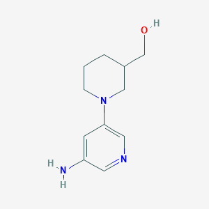 molecular formula C11H17N3O B11782326 (1-(5-Aminopyridin-3-yl)piperidin-3-yl)methanol 