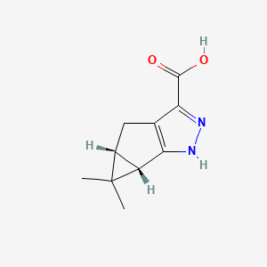 molecular formula C10H12N2O2 B11782348 (4AR,5AS)-5,5-Dimethyl-4,4A,5,5A-tetrahydro-1H-cyclopropa[4,5]cyclopenta[1,2-C]pyrazole-3-carboxylic acid 