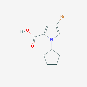 molecular formula C10H12BrNO2 B11782368 4-Bromo-1-cyclopentyl-1H-pyrrole-2-carboxylic acid 