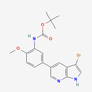 tert-Butyl (5-(3-bromo-1H-pyrrolo[2,3-b]pyridin-5-yl)-2-methoxyphenyl)carbamate