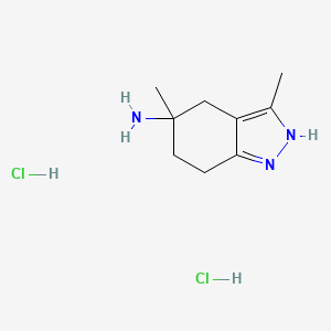 molecular formula C9H17Cl2N3 B11782481 3,5-Dimethyl-4,5,6,7-tetrahydro-2H-indazol-5-amine dihydrochloride 