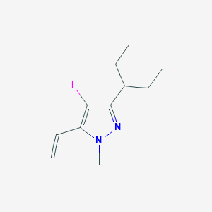 molecular formula C11H17IN2 B11782569 4-Iodo-1-methyl-3-(pentan-3-yl)-5-vinyl-1H-pyrazole CAS No. 1956366-23-6