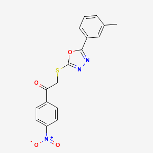 1-(4-Nitrophenyl)-2-((5-(m-tolyl)-1,3,4-oxadiazol-2-yl)thio)ethanone