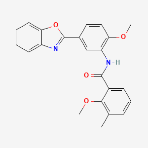 molecular formula C23H20N2O4 B1178266 N-[5-(1,3-benzoxazol-2-yl)-2-methoxyphenyl]-2-methoxy-3-methylbenzamide 