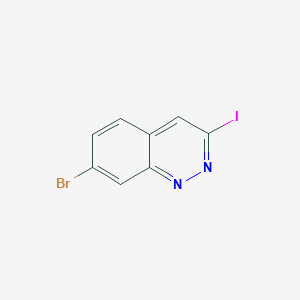 molecular formula C8H4BrIN2 B11782664 7-Bromo-3-iodocinnoline 