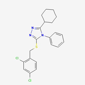 molecular formula C21H21Cl2N3S B11782672 3-Cyclohexyl-5-((2,4-dichlorobenzyl)thio)-4-phenyl-4H-1,2,4-triazole 