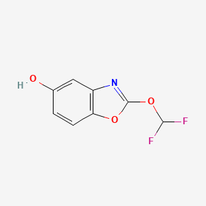 molecular formula C8H5F2NO3 B11782695 2-(Difluoromethoxy)-5-hydroxybenzo[d]oxazole 