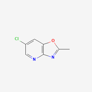 molecular formula C7H5ClN2O B11782725 6-Chloro-2-methyloxazolo[4,5-b]pyridine 