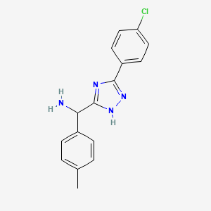 molecular formula C16H15ClN4 B11782742 (5-(4-Chlorophenyl)-1H-1,2,4-triazol-3-yl)(p-tolyl)methanamine 