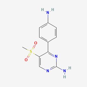 4-(4-Aminophenyl)-5-(methylsulfonyl)pyrimidin-2-amine