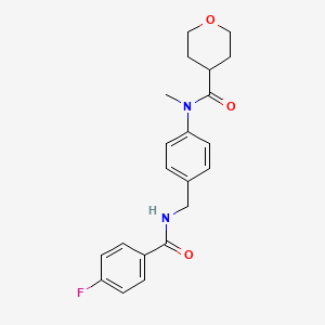 N-(4-((4-Fluorobenzamido)methyl)phenyl)-N-methyltetrahydro-2H-pyran-4-carboxamide