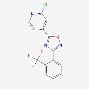 molecular formula C14H7ClF3N3O B11782894 5-(2-Chloropyridin-4-yl)-3-(2-(trifluoromethyl)phenyl)-1,2,4-oxadiazole 