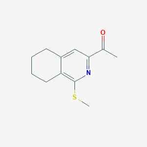 molecular formula C12H15NOS B11782911 1-(1-(Methylthio)-5,6,7,8-tetrahydroisoquinolin-3-yl)ethanone CAS No. 184895-82-7