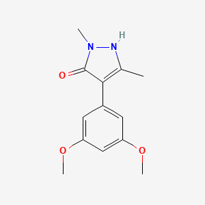 molecular formula C13H16N2O3 B11782916 4-(3,5-Dimethoxyphenyl)-1,3-dimethyl-1H-pyrazol-5-ol 