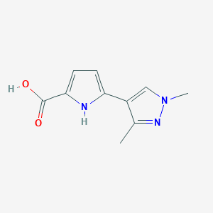 molecular formula C10H11N3O2 B11782917 5-(1,3-Dimethyl-1H-pyrazol-4-yl)-1H-pyrrole-2-carboxylic acid 