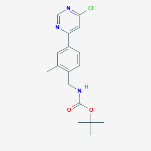 tert-Butyl 4-(6-chloropyrimidin-4-yl)-2-methylbenzylcarbamate