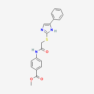 Methyl 4-(2-((4-phenyl-1H-imidazol-2-yl)thio)acetamido)benzoate