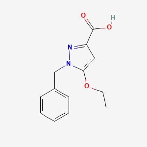 molecular formula C13H14N2O3 B11783017 1-Benzyl-5-ethoxy-1H-pyrazole-3-carboxylic acid 