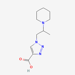 molecular formula C11H18N4O2 B11783046 1-(2-(Piperidin-1-yl)propyl)-1H-1,2,3-triazole-4-carboxylic acid 