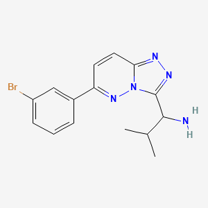 molecular formula C15H16BrN5 B11783049 1-(6-(3-Bromophenyl)-[1,2,4]triazolo[4,3-b]pyridazin-3-yl)-2-methylpropan-1-amine 