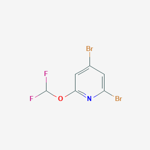 molecular formula C6H3Br2F2NO B11783099 2,4-Dibromo-6-(difluoromethoxy)pyridine 