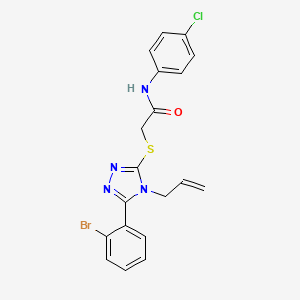 molecular formula C19H16BrClN4OS B11783103 2-((4-Allyl-5-(2-bromophenyl)-4H-1,2,4-triazol-3-yl)thio)-N-(4-chlorophenyl)acetamide 