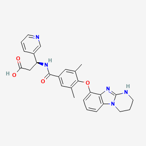 molecular formula C27H27N5O4 B11783137 (S)-3-(3,5-Dimethyl-4-((1,2,3,4-tetrahydrobenzo[4,5]imidazo[1,2-a]pyrimidin-9-yl)oxy)benzamido)-3-(pyridin-3-yl)propanoic acid 