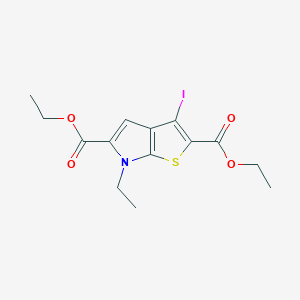 molecular formula C14H16INO4S B11783168 Diethyl 6-ethyl-3-iodo-6H-thieno[2,3-b]pyrrole-2,5-dicarboxylate 