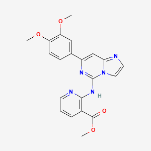 molecular formula C21H19N5O4 B11783232 Methyl 2-((7-(3,4-dimethoxyphenyl)imidazo[1,2-c]pyrimidin-5-yl)amino)nicotinate 