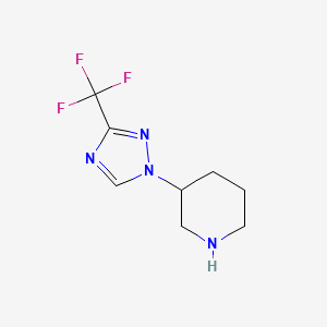 molecular formula C8H11F3N4 B11783266 3-(3-(Trifluoromethyl)-1H-1,2,4-triazol-1-yl)piperidine 