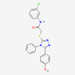 molecular formula C22H17ClN4O2S B11783268 N-(3-Chlorophenyl)-2-((5-(4-hydroxyphenyl)-4-phenyl-4H-1,2,4-triazol-3-yl)thio)acetamide 