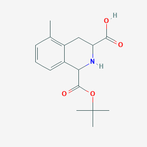 molecular formula C16H21NO4 B11783285 1-(tert-Butoxycarbonyl)-5-methyl-1,2,3,4-tetrahydroisoquinoline-3-carboxylic acid 