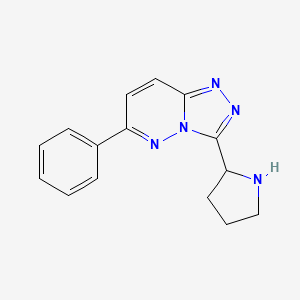 molecular formula C15H15N5 B11783297 6-Phenyl-3-(pyrrolidin-2-yl)-[1,2,4]triazolo[4,3-b]pyridazine 