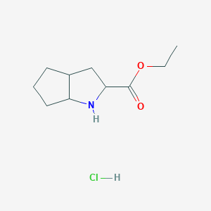 molecular formula C10H18ClNO2 B11783308 Ethyl octahydrocyclopenta[b]pyrrole-2-carboxylate hydrochloride 