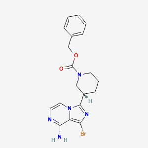 molecular formula C19H20BrN5O2 B11783317 (S)-Benzyl 3-(8-amino-1-bromoimidazo[1,5-a]pyrazin-3-yl)piperidine-1-carboxylate 