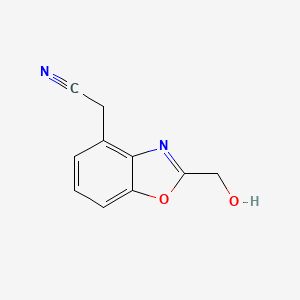 molecular formula C10H8N2O2 B11783323 2-(Hydroxymethyl)benzo[d]oxazole-4-acetonitrile 