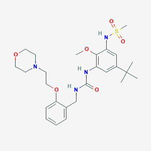 N-(5-(tert-Butyl)-2-methoxy-3-(3-(2-(2-morpholinoethoxy)benzyl)ureido)phenyl)methanesulfonamide