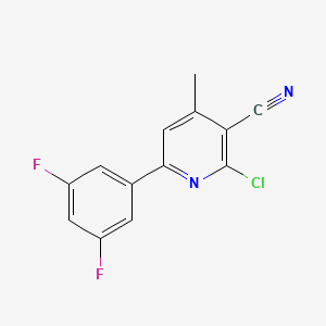 molecular formula C13H7ClF2N2 B11783387 2-Chloro-6-(3,5-difluorophenyl)-4-methylnicotinonitrile 