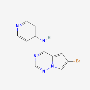 molecular formula C11H8BrN5 B11783414 6-Bromo-N-(pyridin-4-yl)pyrrolo[2,1-f][1,2,4]triazin-4-amine 