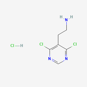 molecular formula C6H8Cl3N3 B11783419 2-(4,6-Dichloropyrimidin-5-yl)ethanamine hydrochloride 