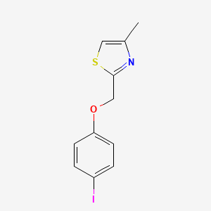 molecular formula C11H10INOS B11783427 2-((4-Iodophenoxy)methyl)-4-methylthiazole 