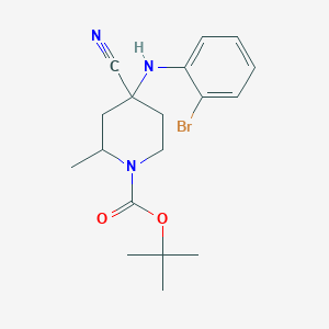 tert-Butyl 4-((2-bromophenyl)amino)-4-cyano-2-methylpiperidine-1-carboxylate