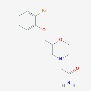 molecular formula C13H17BrN2O3 B11783463 2-(2-((2-Bromophenoxy)methyl)morpholino)acetamide 