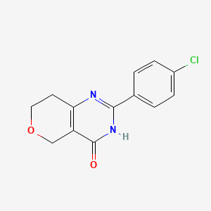 molecular formula C13H11ClN2O2 B11783483 2-(4-Chlorophenyl)-7,8-dihydro-3H-pyrano[4,3-D]pyrimidin-4(5H)-one 