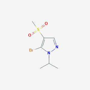 molecular formula C7H11BrN2O2S B11783487 5-Bromo-1-isopropyl-4-(methylsulfonyl)-1H-pyrazole 