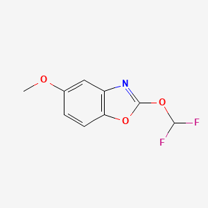 molecular formula C9H7F2NO3 B11783620 2-(Difluoromethoxy)-5-methoxybenzo[d]oxazole 